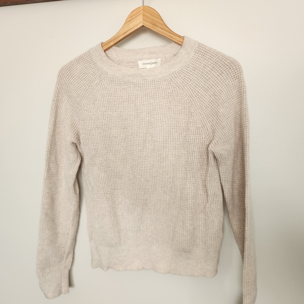 Treasure & Bond Soft Cream Crew Neck Sweater